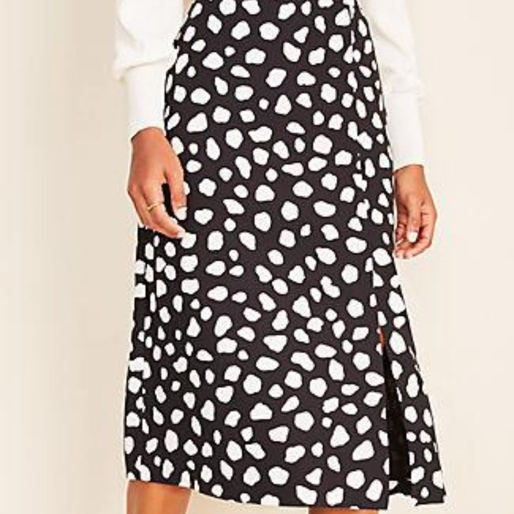 Ann Taylor Mid Length Leopard Print Skirt sz 2 NWT